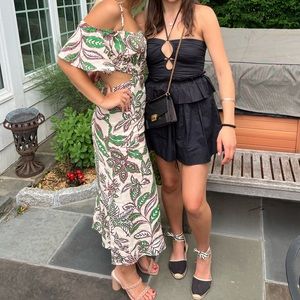 Zara maxi open back floral dress